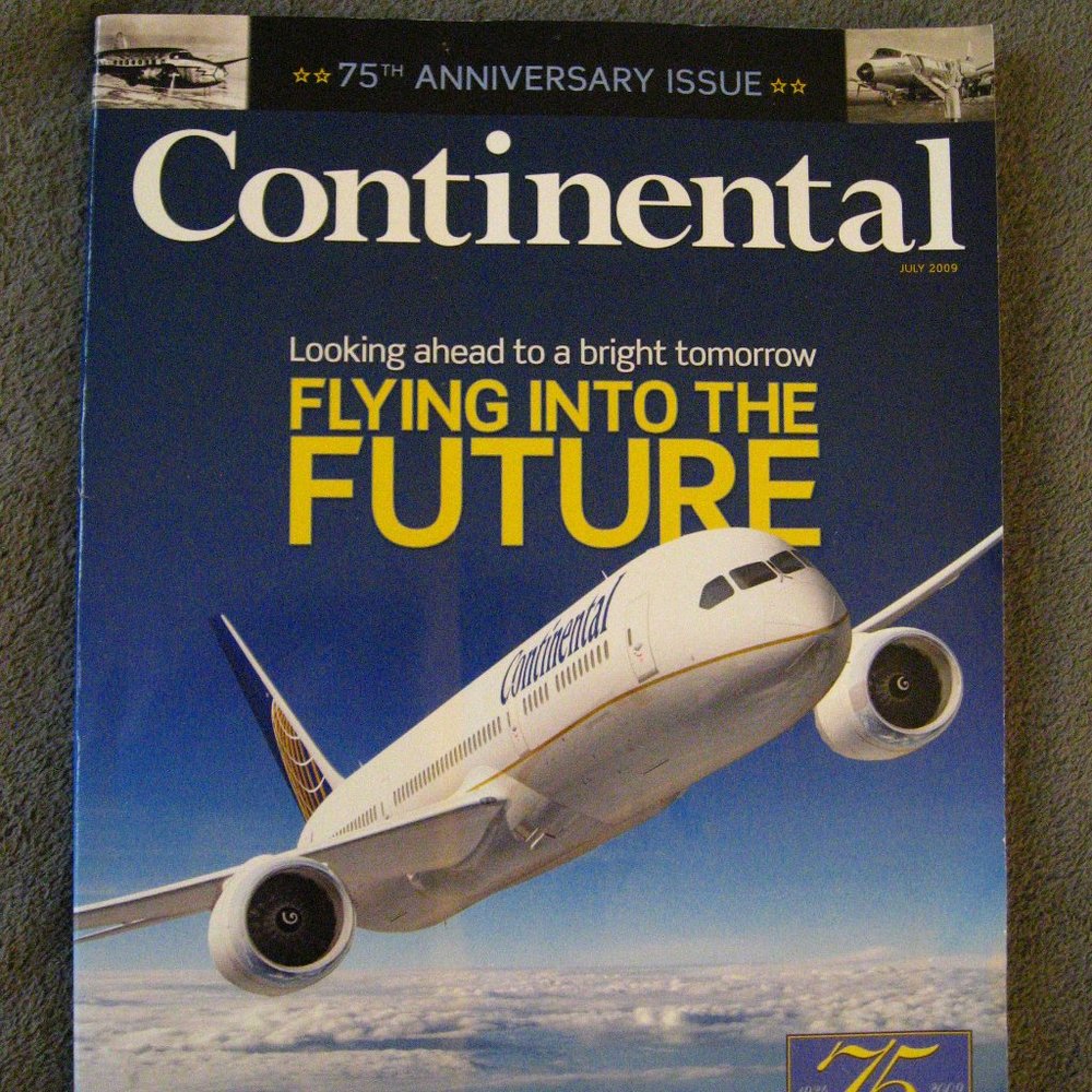 ✈️ Continental Airlines July 2009 Magazine